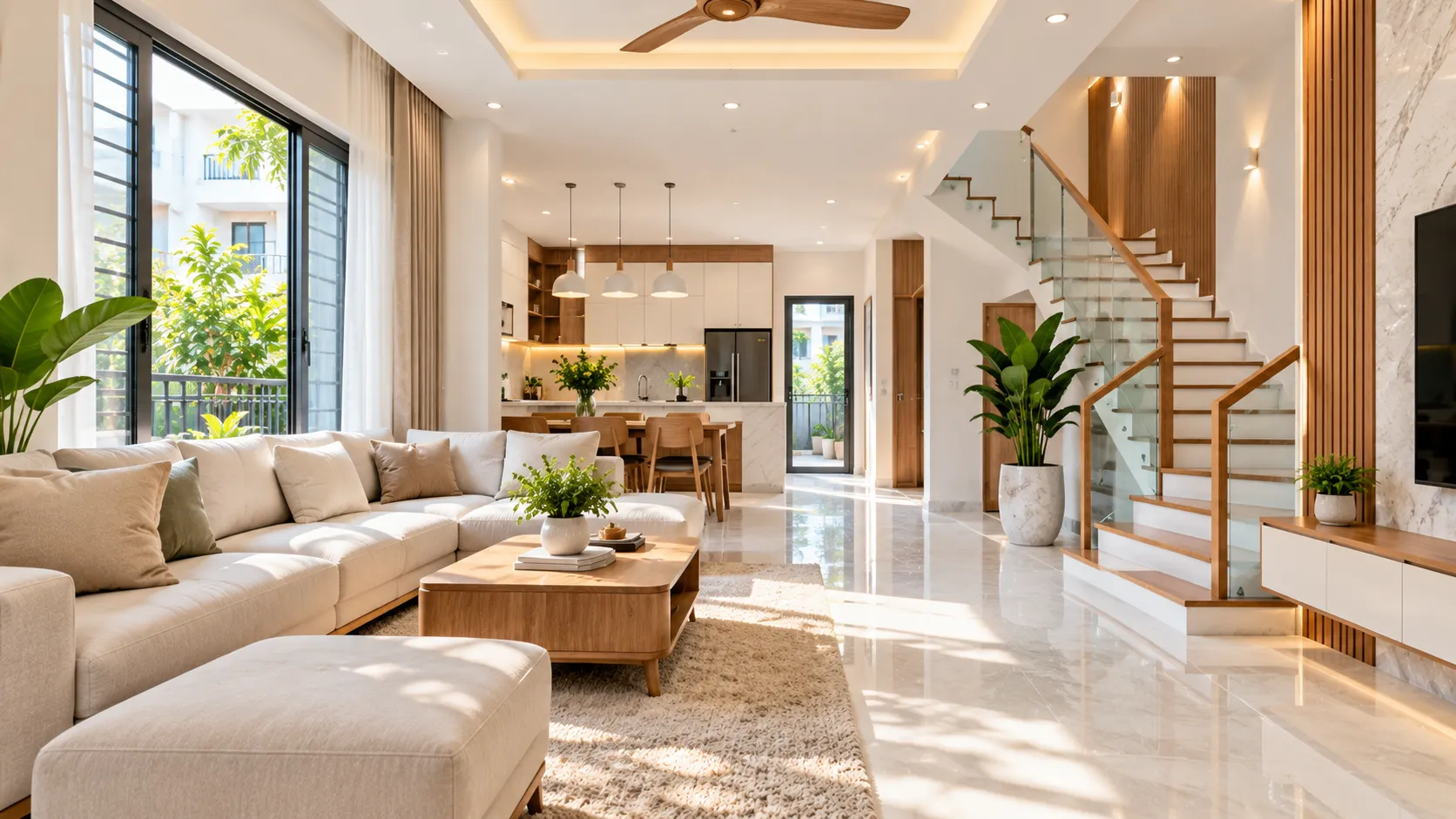 Không gian nhà phố Việt Nam sáng thoáng sau cải tạo